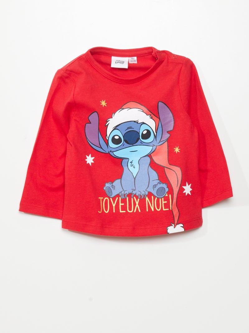 T-shirt 'Disney' de manga comprida VERMELHO - Kiabi