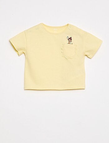 T-shirt 'Disney' de manga curta e bolso com folho