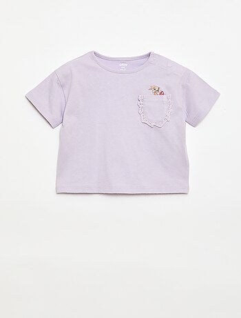 T-shirt 'Disney' de manga curta e bolso com folho