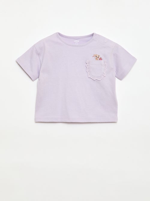 T-shirt 'Disney' de manga curta e bolso com folho - Kiabi