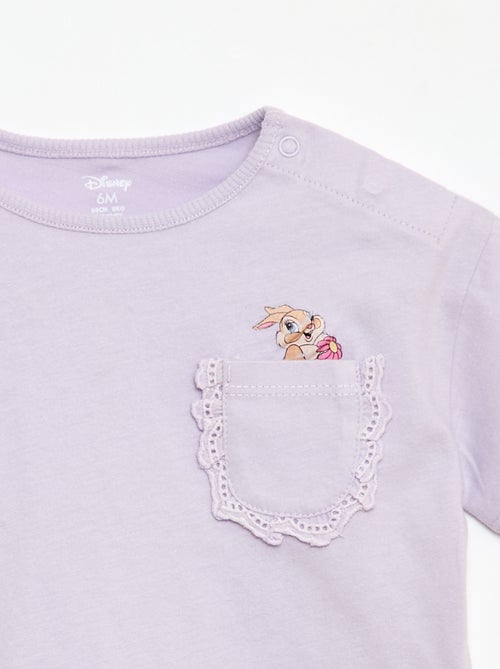 T-shirt 'Disney' de manga curta e bolso com folho - Kiabi