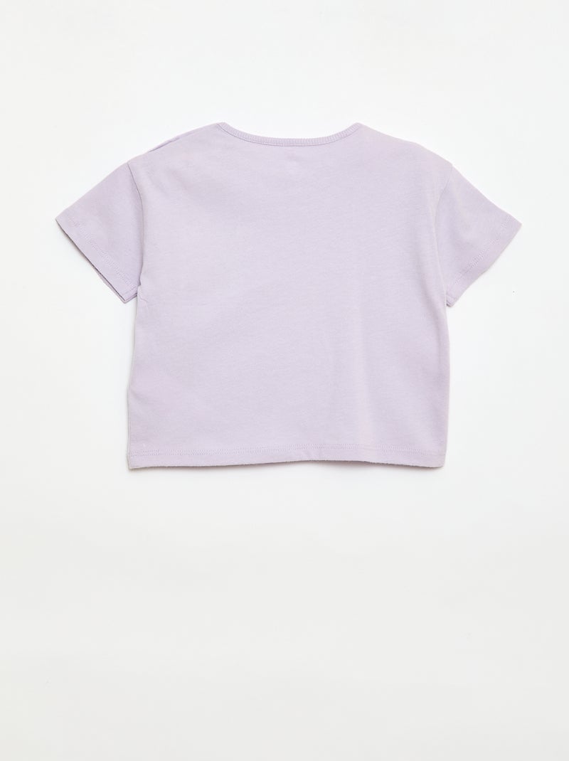 T-shirt 'Disney' de manga curta e bolso com folho Violeta - Kiabi