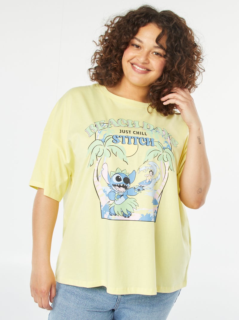 T-shirt 'Disney' de manga curta e gola redonda AMARELO - Kiabi