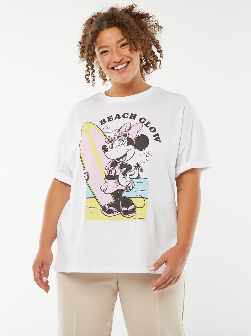 T-shirt 'Disney' de manga curta e gola redonda BRANCO - Kiabi
