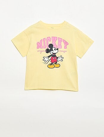 T-shirt 'Disney' 'Mickey' em algodão liso