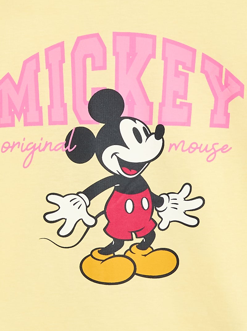 T-shirt 'Disney' 'Mickey' em algodão liso Amarelo - Kiabi