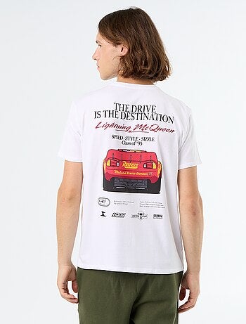 T-shirt 'Disney' 'Pixar' 'Flash McQueen' estampado à frente e atrás