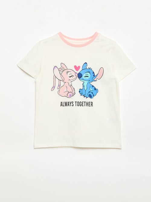 T-shirt 'Disney' 'Stitch & Angel' em algodão liso - Kiabi