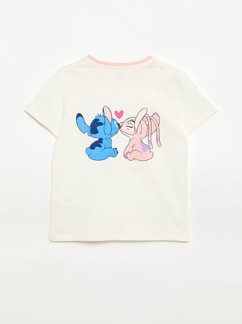 T-shirt 'Disney' 'Stitch & Angel' em algodão liso - Kiabi