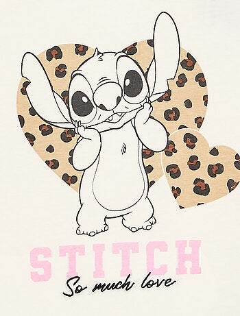 T-shirt \'Disney\' \'Stitch\' de manga comprida