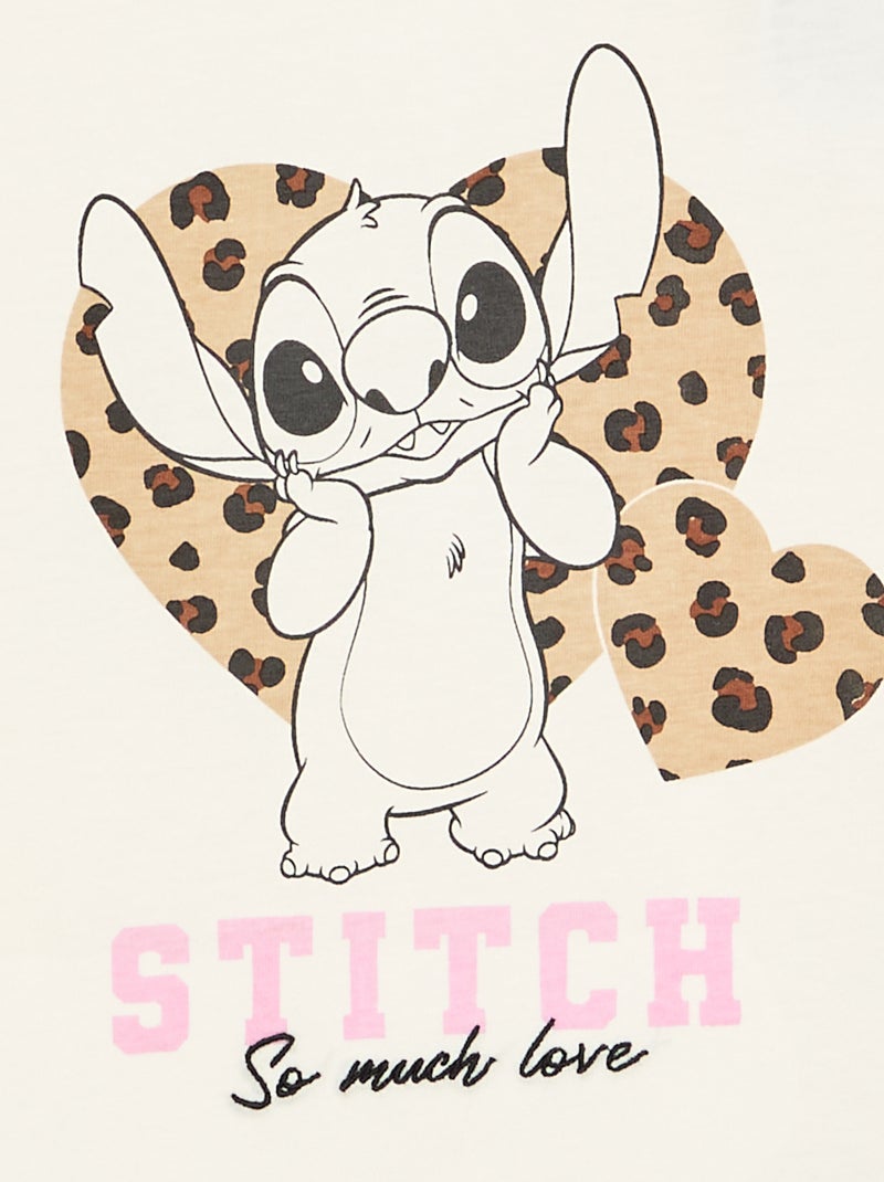 T-shirt \'Disney\' \'Stitch\' de manga comprida Branco - Kiabi