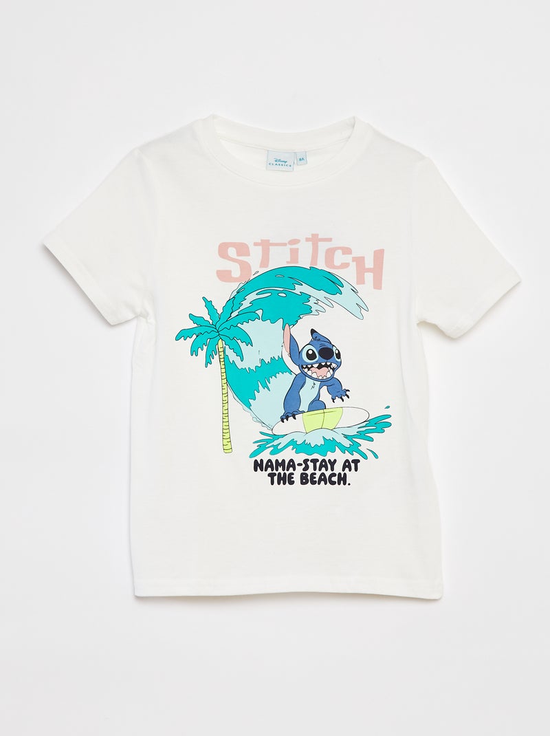 T-shirt 'Disney' 'Stitch' de manga curta BRANCO - Kiabi