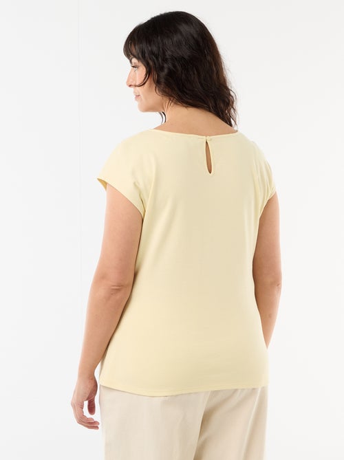 T-shirt drapeada com joia dourada - Kiabi