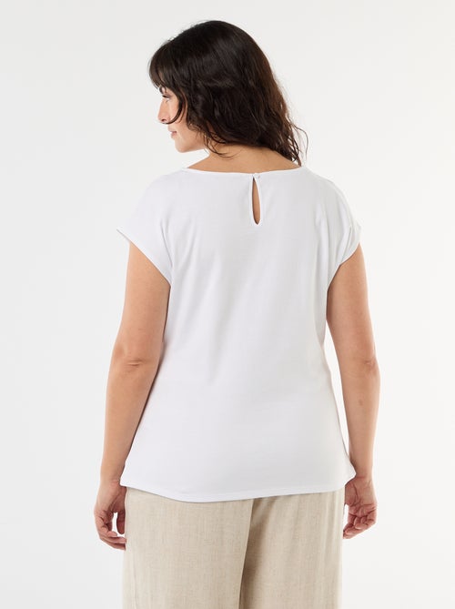 T-shirt drapeada com joia dourada - Kiabi T-shirt drapeada com joia dourada - Kiabi