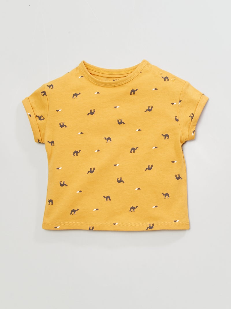 T-shirt 'dromedário' gola redonda AMARELO - Kiabi