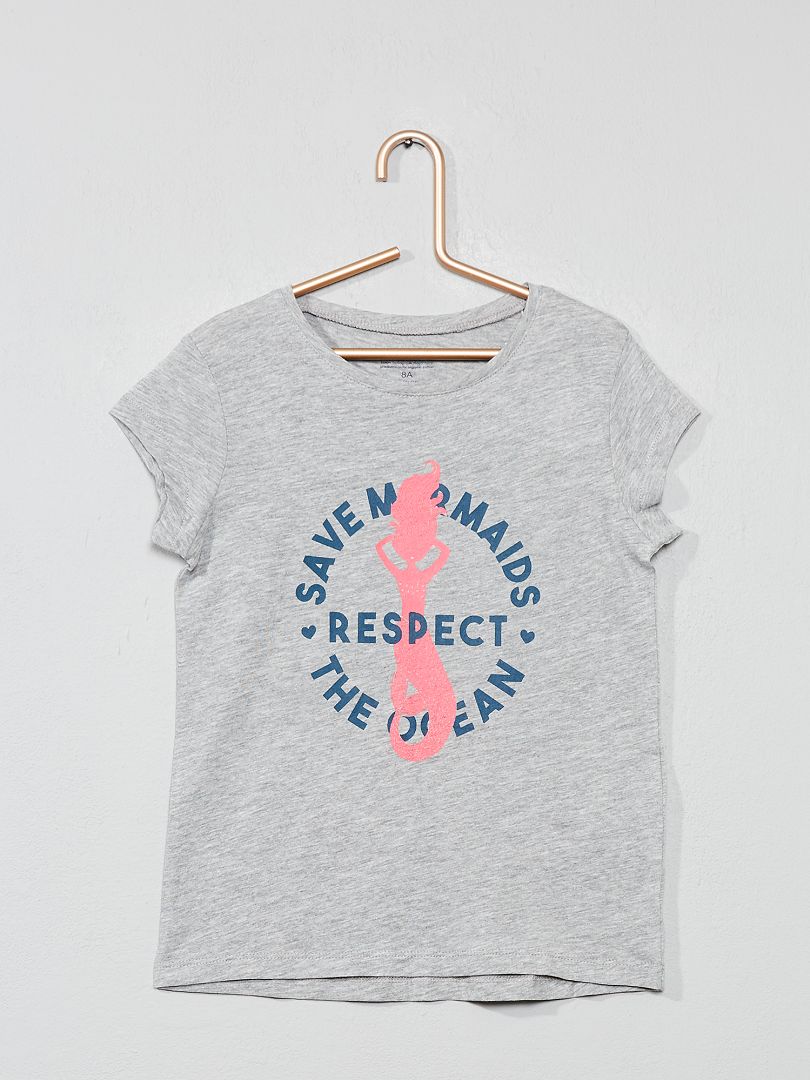 T-shirt 'Eco-conception' estampada cinza - Kiabi