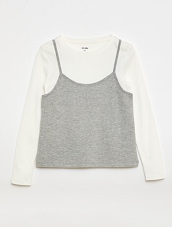 T-shirt efeito 2 em 1 com regata