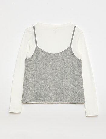 T-shirt efeito 2 em 1 com regata