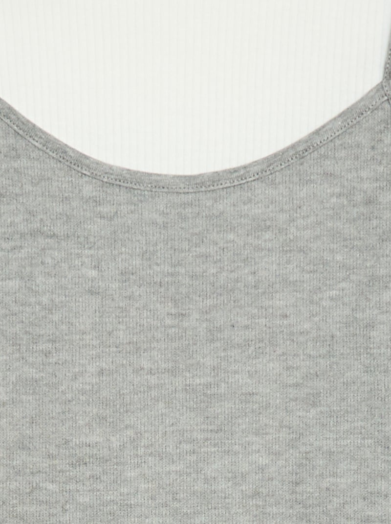 T-shirt efeito 2 em 1 com regata Branco - Kiabi