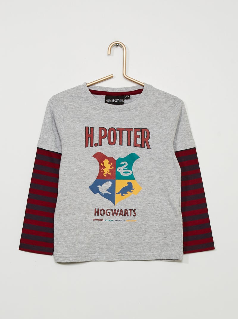 T-shirt efeito 2 em 1 'Harry Potter' Cinza/ Vermelho - Kiabi