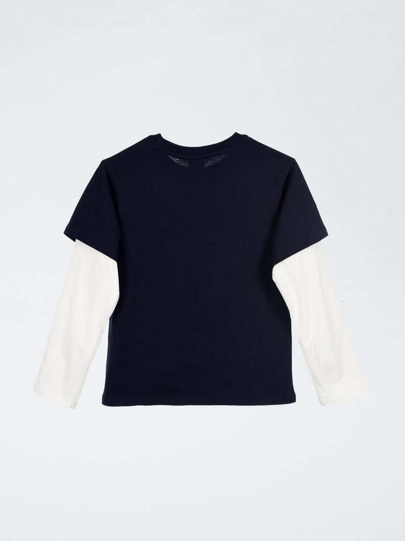 T-shirt efeito mangas duplas 'Patrulha Pata' Azul - Kiabi