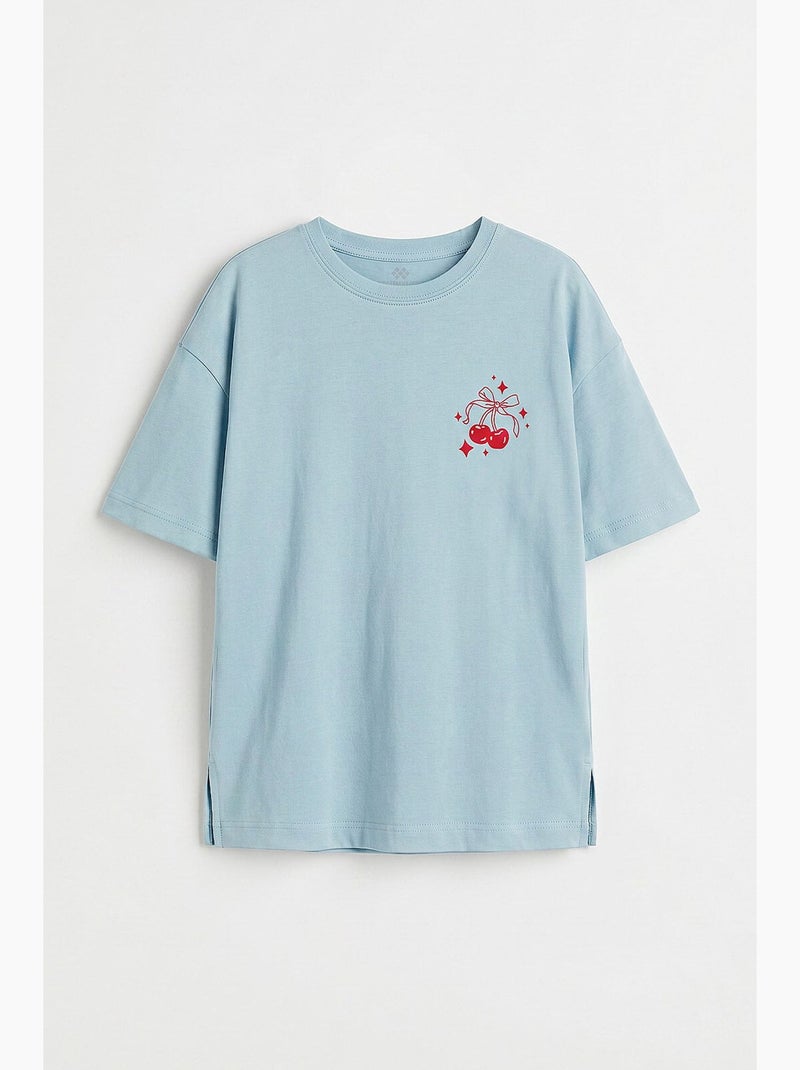 T-shirt elástica em algodão tommy Azul-céu - Kiabi
