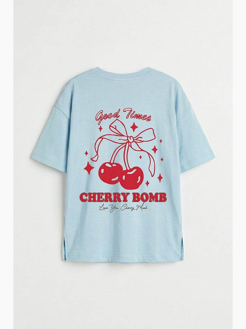 T-shirt elástica em algodão tommy Azul-céu - Kiabi