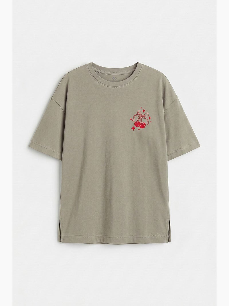 T-shirt elástica em algodão tommy Cáqui - Kiabi