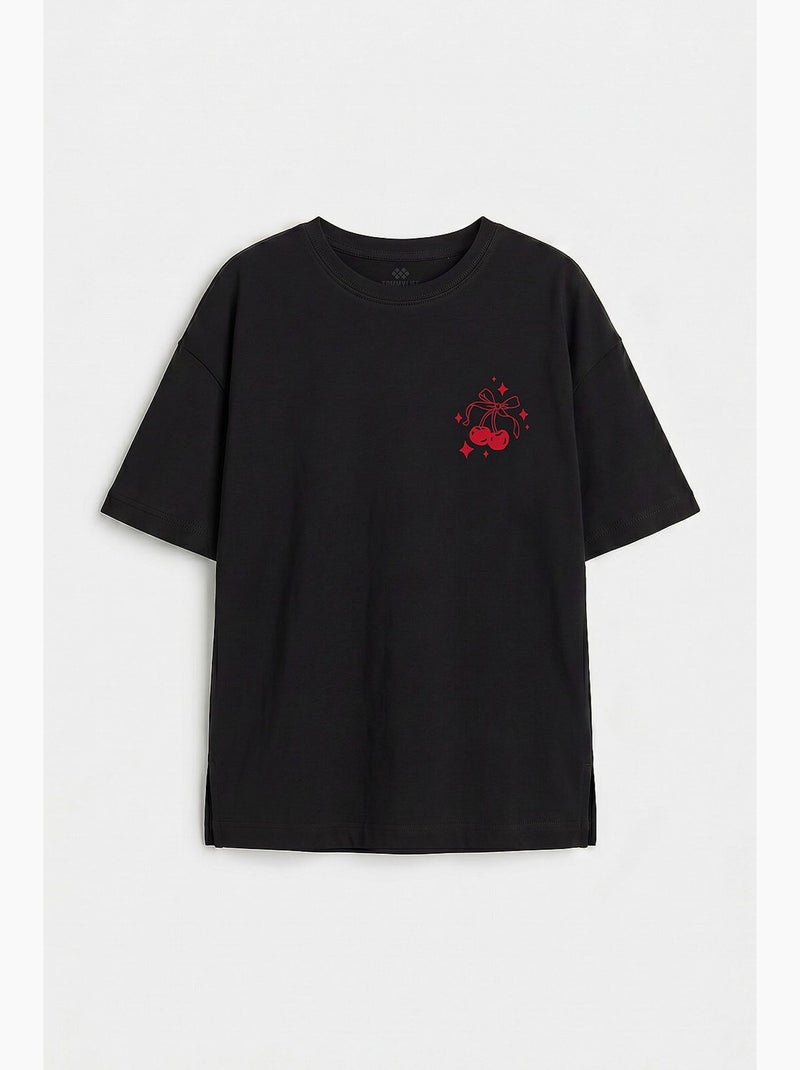 T-shirt elástica em algodão tommy Preto - Kiabi