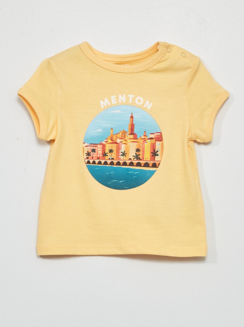 T-shirt em algodão AMARELO - Kiabi