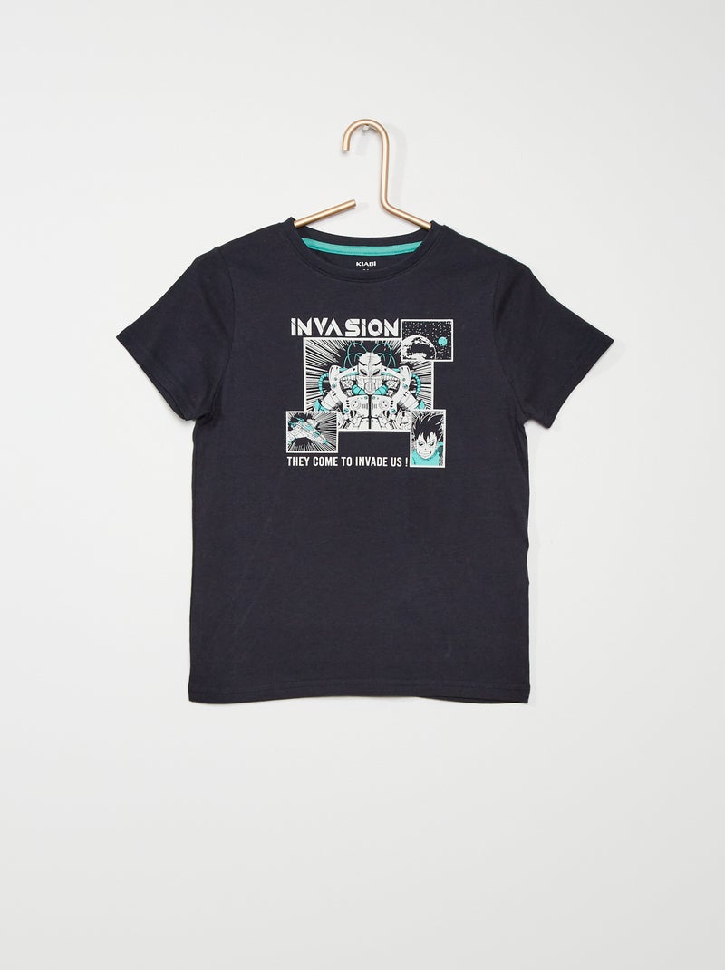 T-shirt em algodão AZUL - Kiabi