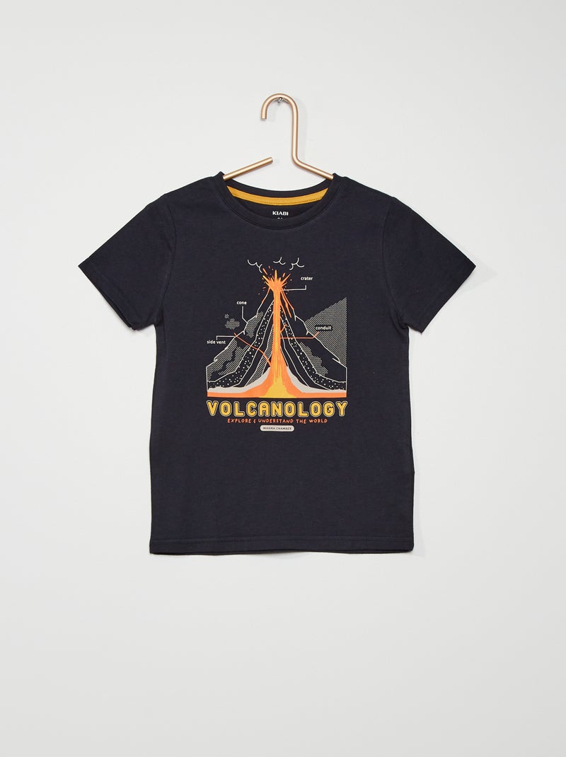 T-shirt em algodão AZUL - Kiabi