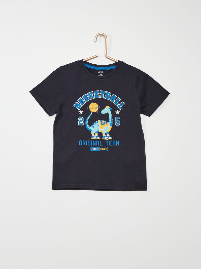 T-shirt em algodão AZUL - Kiabi