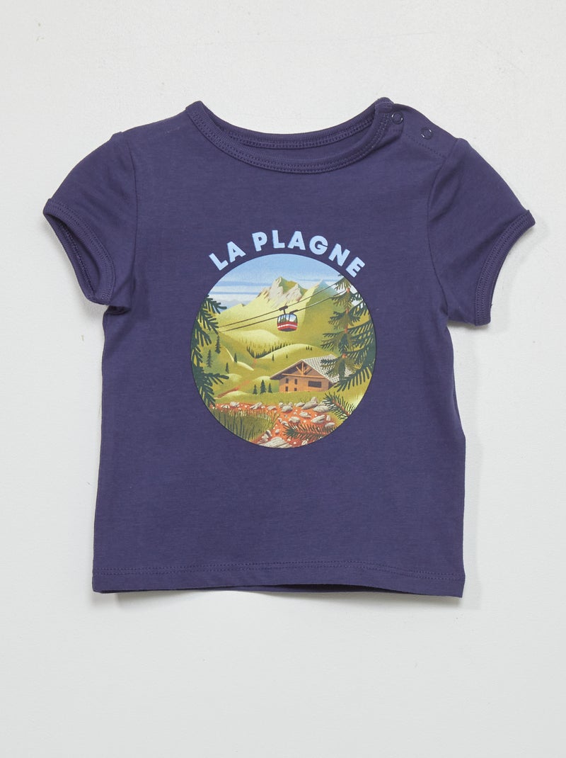 T-shirt em algodão AZUL - Kiabi