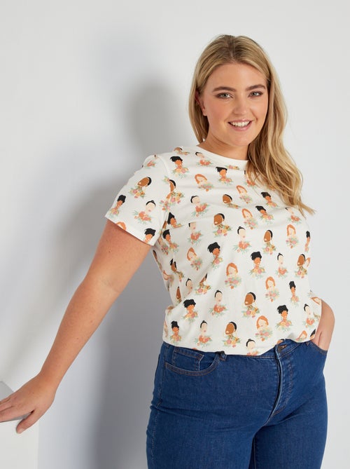 T-shirt em algodão - Kiabi