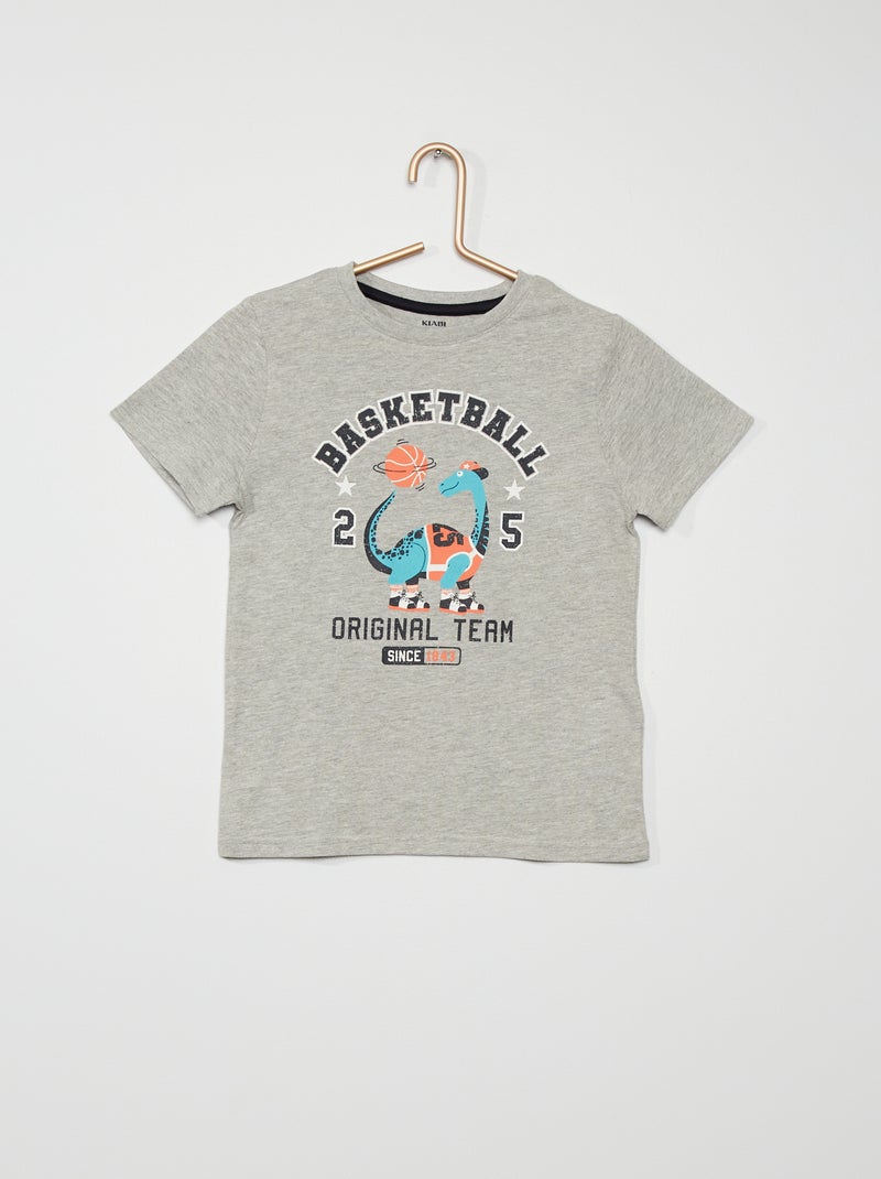 T-shirt em algodão CINZA - Kiabi