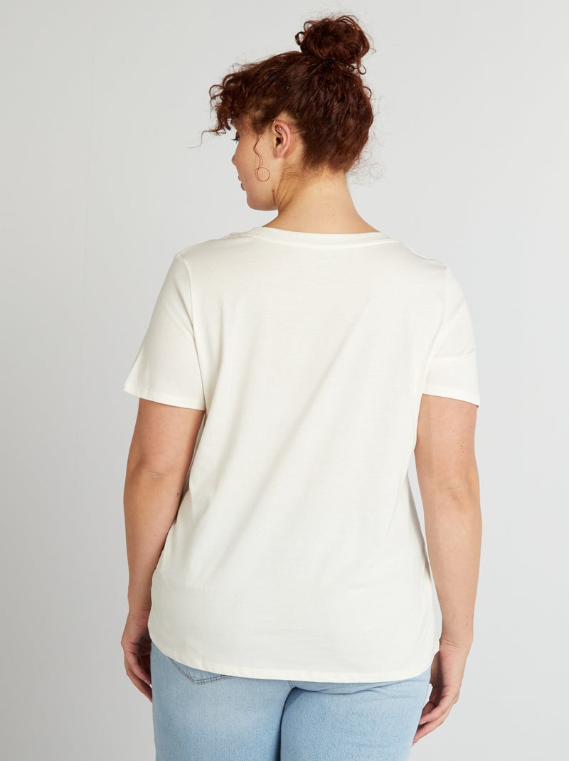 T-shirt em algodão com estampado BRANCO - Kiabi