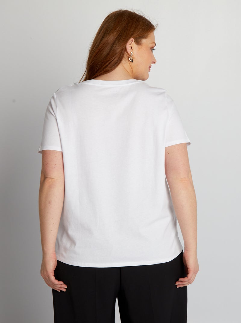 T-shirt em algodão com estampado BRANCO - Kiabi