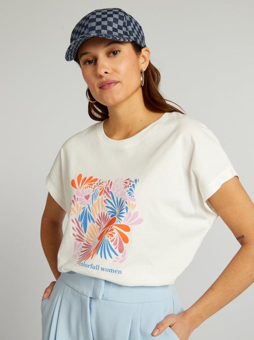 T-shirt em algodão com estampado - Kiabi