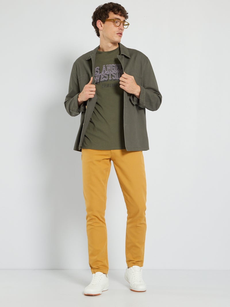 T-shirt em algodão com estampado CAQUI - Kiabi