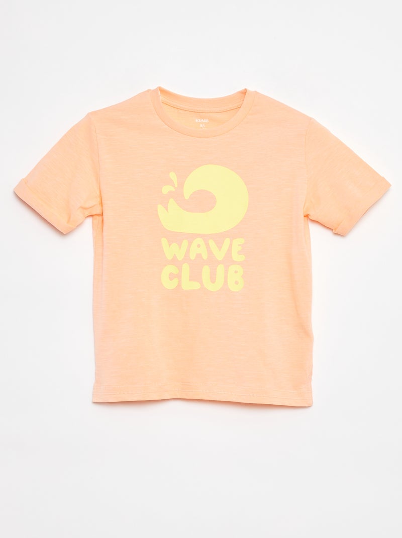 T-shirt em algodão com estampado LARANJA - Kiabi