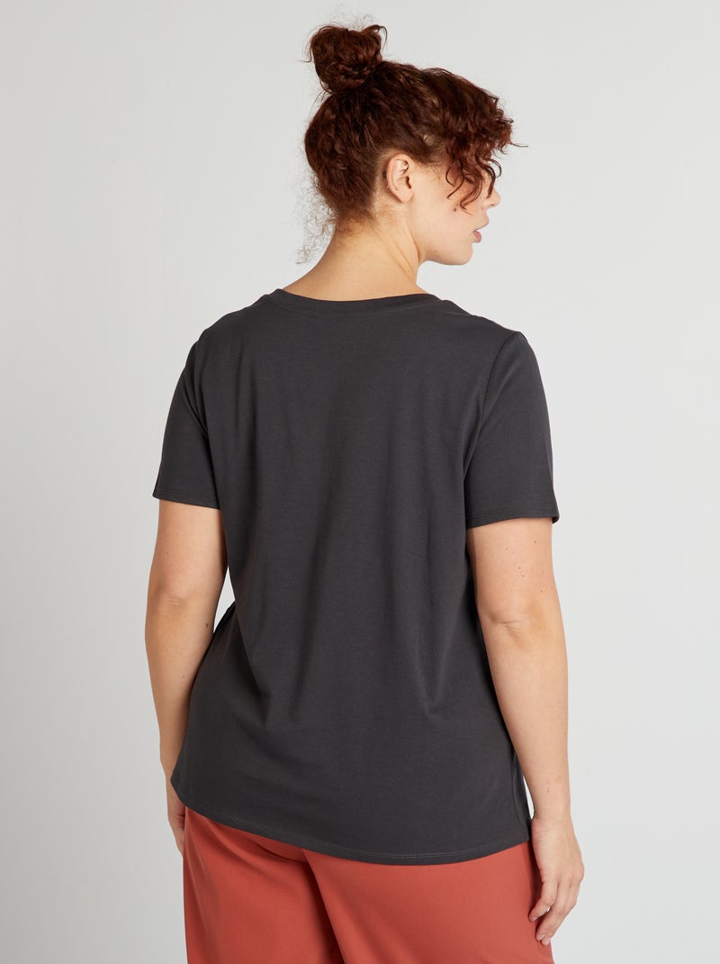 T-shirt em algodão com estampado PRETO - Kiabi