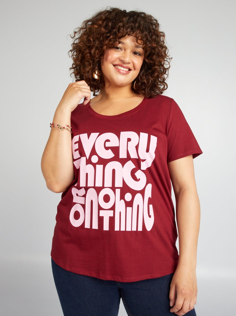 T-shirt em algodão com estampado VERMELHO - Kiabi