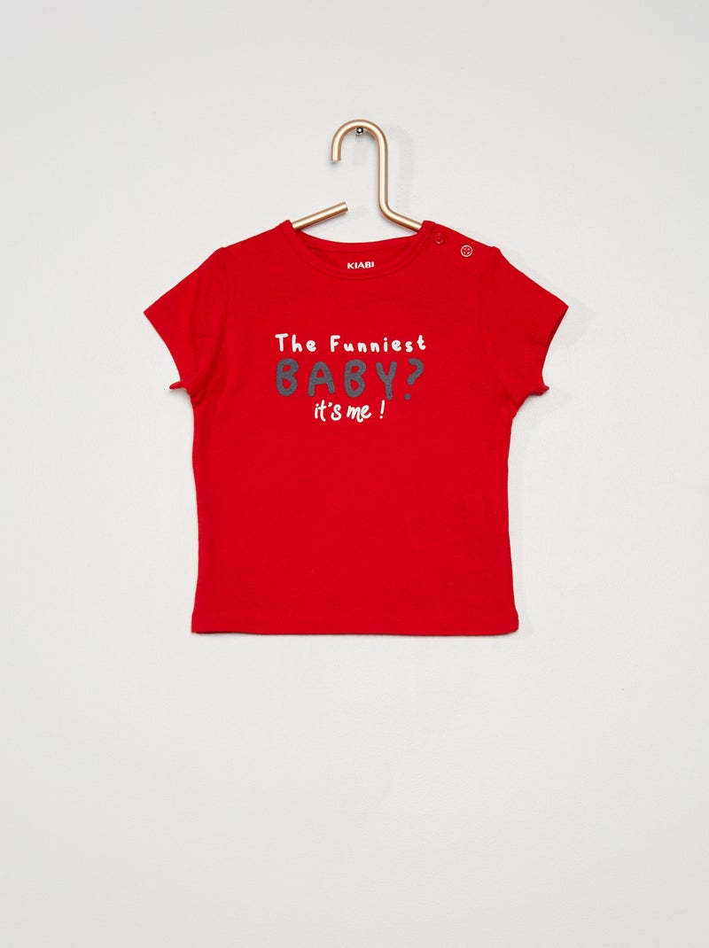 T-shirt em algodão com estampado VERMELHO - Kiabi