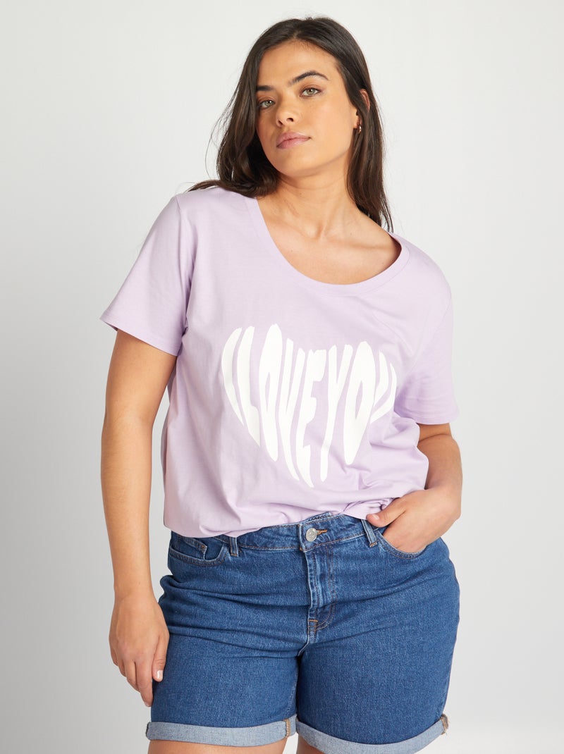 T-shirt em algodão com estampado VIOLETA - Kiabi