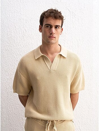 T-shirt em algodão com gola polo para homem giesto