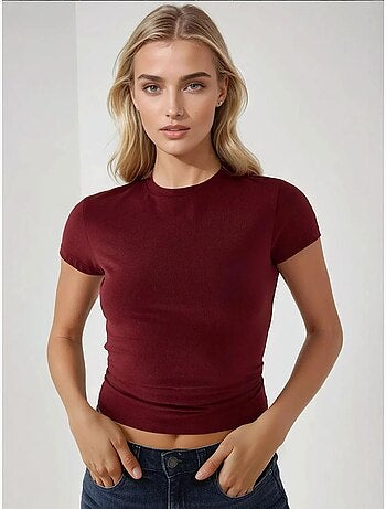 T-shirt em algodão com gola redonda e corte slim e toque suave hiccup