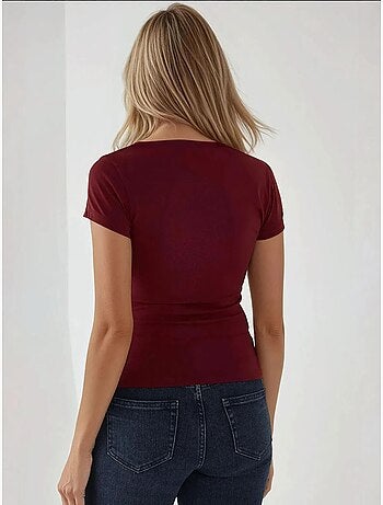 T-shirt em algodão com gola redonda e corte slim e toque suave hiccup