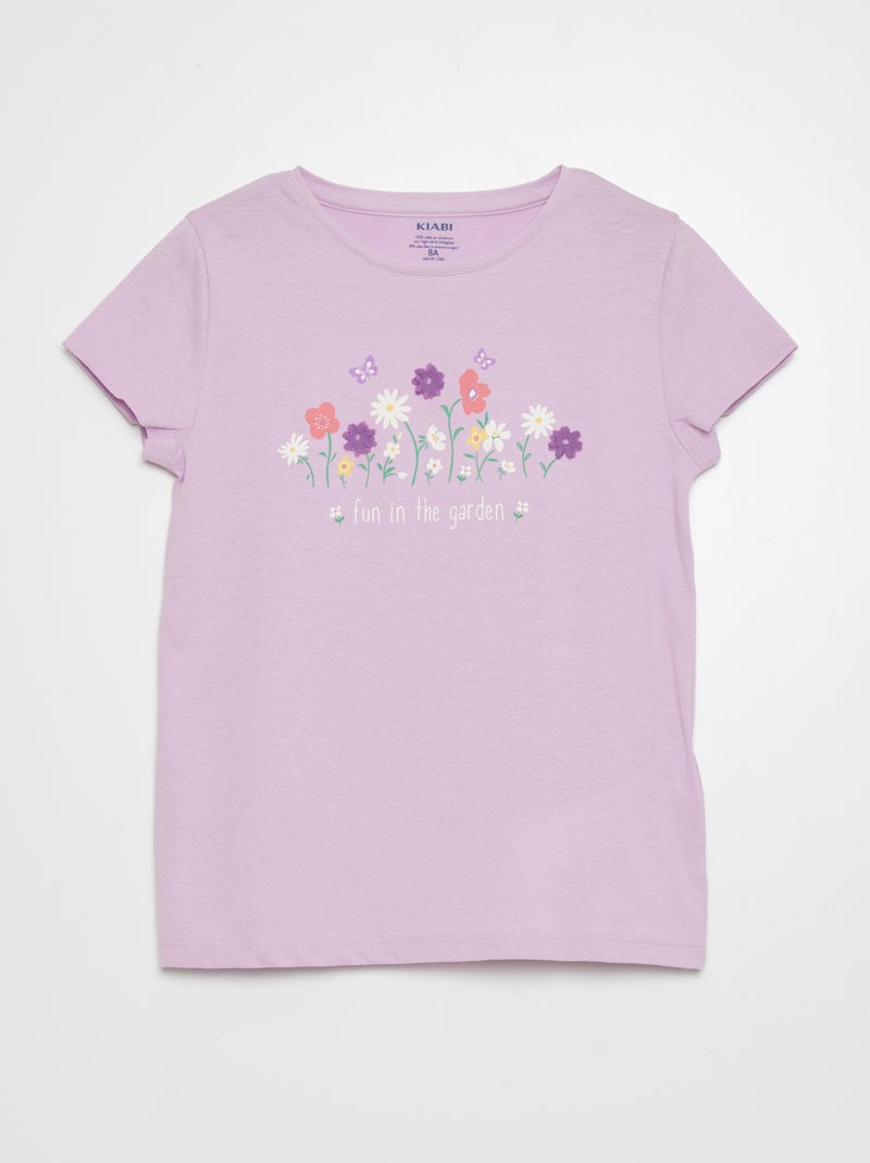 T-shirt em algodão com gola redonda VIOLETA - Kiabi