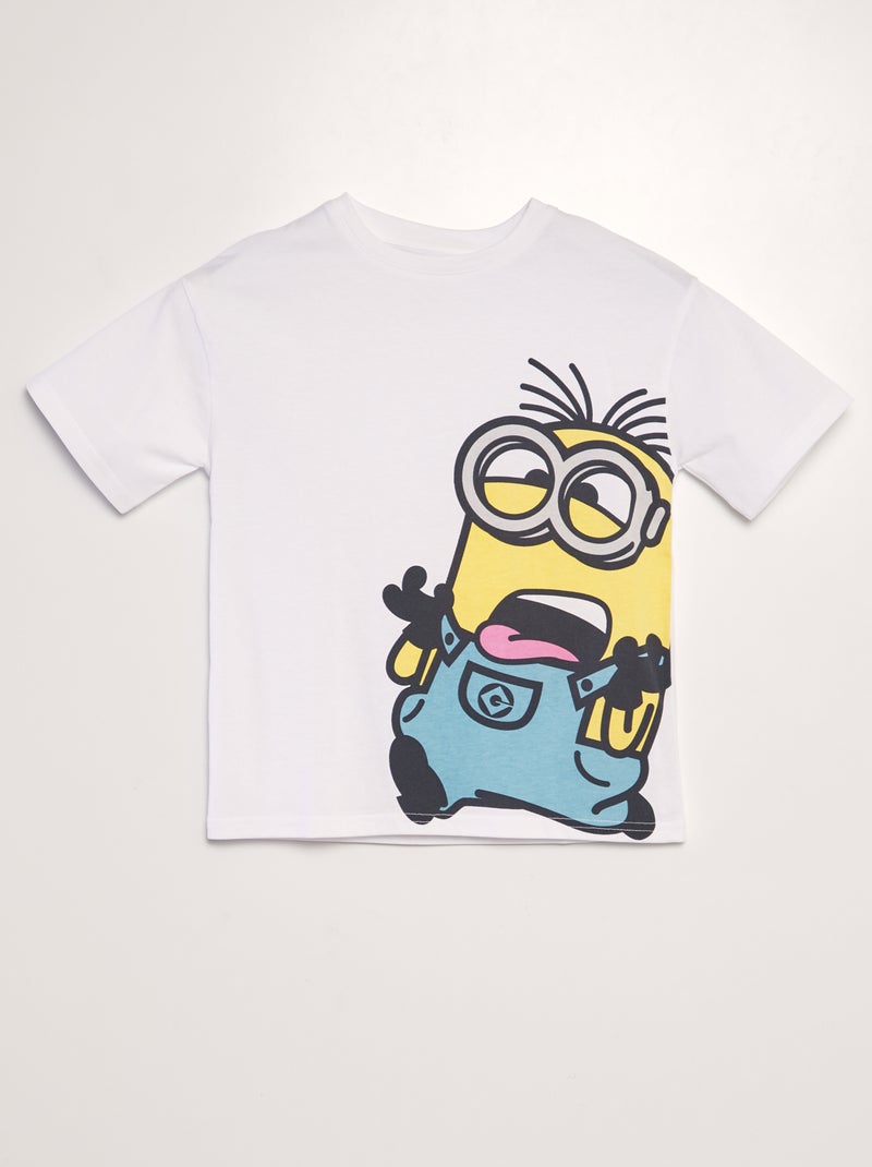 T-shirt em algodão de gola redonda BRANCO - Kiabi